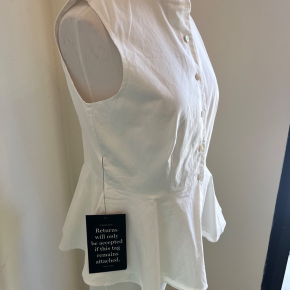 White Pomander Place top, Size XS, NEVER WORN - Picture 3 of 6